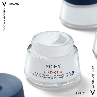 Крем для обличчя Vichy Liftactiv H.A. нічний розгладжуючий з гіалуроновою кислотою для корекції зморшок, 50 мл