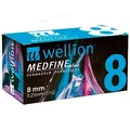Голки для шприц-ручок Wellion MEDFINE plus одноразові стерильні, універсальні, 31G (0,25 х 8 мм), 100 штук