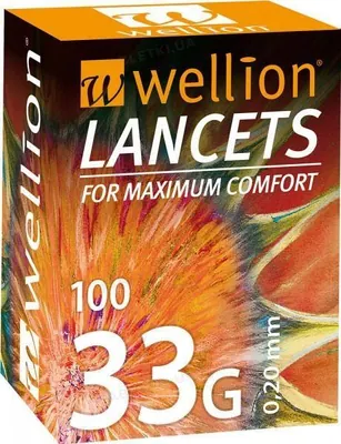 Ланцети Wellion 33G, 100 штук