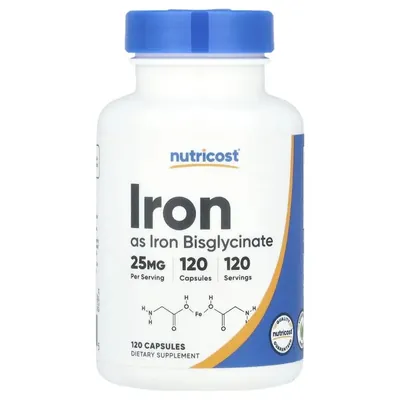 Залізо Nutricost Iron 25 мг, 120 капсул