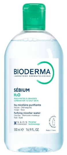 Міцелярний лосьйон Bioderma Sebium Н2О очищуючий для жирної та комбінованої шкіри, 500 мл