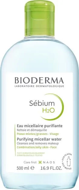 Міцелярний лосьйон Bioderma Sebium Н2О очищуючий для жирної та комбінованої шкіри, 500 мл