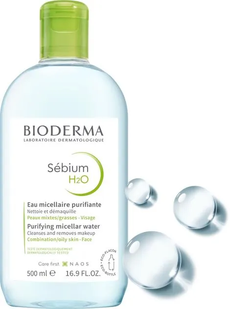 Міцелярний лосьйон Bioderma Sebium Н2О очищуючий для жирної та комбінованої шкіри, 500 мл