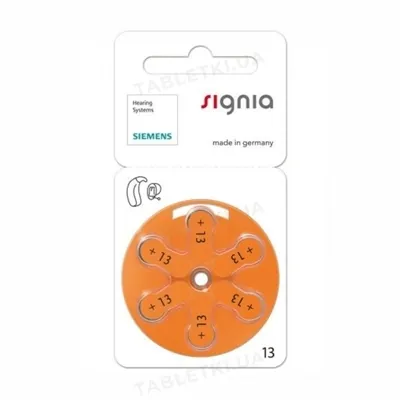 Батарейка для слухових апаратів Siemens Classic 6-13 MF Signia/Eхtrapower 6-13 MF, 1 штука