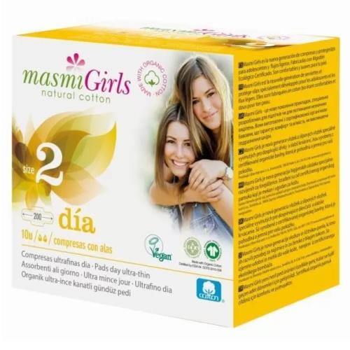Прокладки гігієнічні Masmi Girl ультратонкі для нормальних виділень для підлітків, 2 краплі, розмір 2, 10 шт