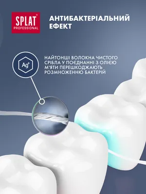 Зубна нитка Splat Professional тонка з волокнами срібла, 30 м