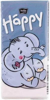 Хустинки паперові носові гігієнічні Bella Baby Happy тришарові, 9 шт х 1 уп