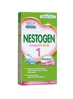 Смесь сухая молочная Nestogen 1 Комфорт Plus с пребиотиками и пробиотиками для детей с рождения. 350 г