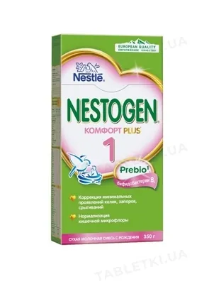 Суміш суха молочна Nestogen 1 Комфорт Plus з пребіотиками та пробіотиками для дітей від народження, 350 г