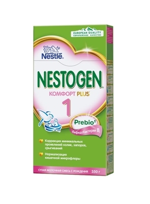 Смесь сухая молочная Nestogen 1 Комфорт Plus с пребиотиками и пробиотиками для детей с рождения. 350 г