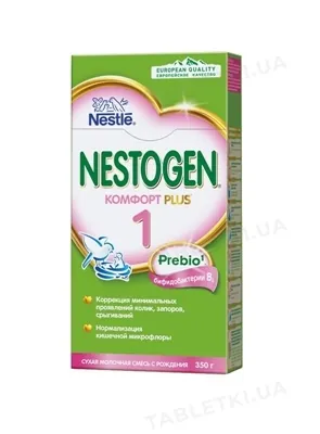 Суміш суха молочна Nestogen 1 Комфорт Plus з пребіотиками та пробіотиками для дітей від народження, 350 г