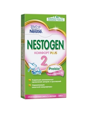 Смесь сухая молочная Nestogen 2 Комфорт Plus с пребиотиками и пробиотиками для детей с 6 месяцев, 350г
