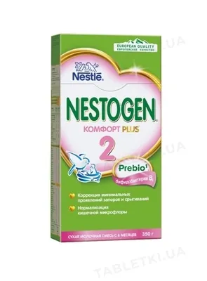 Суміш суха молочна Nestogen 2 Комфорт Plus з пребіотиками та пробіотиками для дітей від 6 місяців, 350 г
