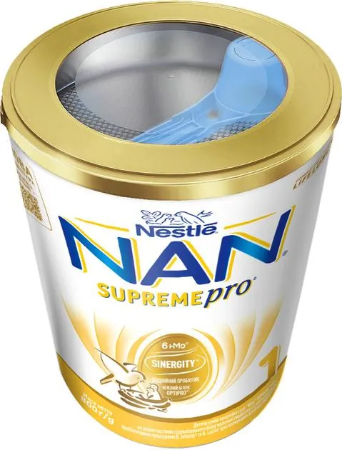 Суміш суха молочна NAN 1 SupremePro з 6 олігосахаридами та подвійним пробіотиком для харчування дітей від народження, 800 г