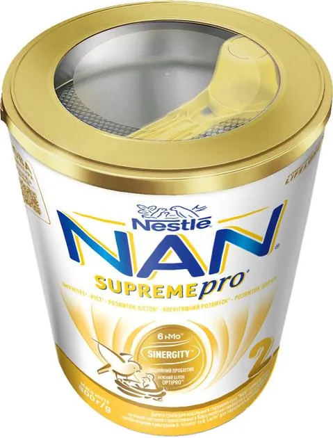 Суміш суха молочна NAN 2 SupremePro з 6 олігосахаридами та подвійним пробіотиком для харчування дітей від 6 місяців, 800 г