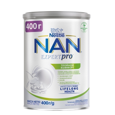 Смесь сухая молочная NAN Тройной Комфорт Expertpro для детей с рождения, 400 г