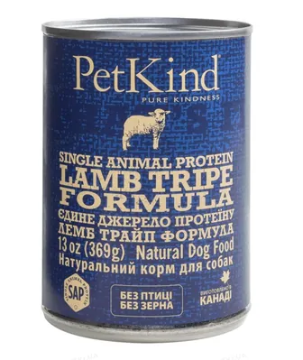 Консерви для собак PetKind Lamb Tripe Single Animal Protein Formula з новозеландським ягням і овочами рубцем, 369 г