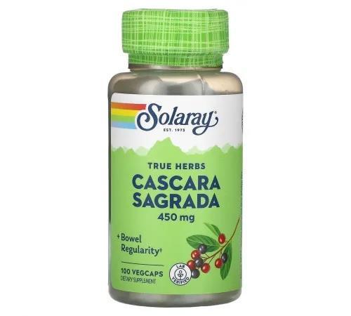 Каскара Саграда Solaray Cascara Sagrada 450 мг, 100 капсул