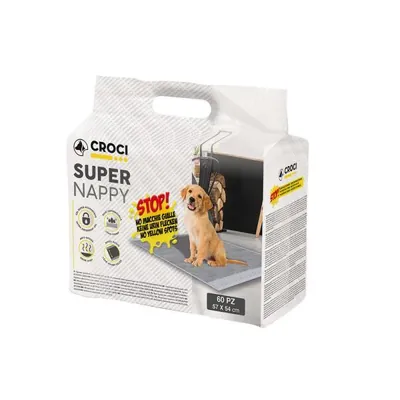 Пелюшки для собак та котів Croci Super nappy з активованим вугіллям 57 см х 54 см, 60 штук