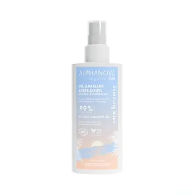 Гель-спрей Alphanova Organic Sun органічний, заспокоювальний, охолоджуючий після засмаги з алое вера, 125 мл