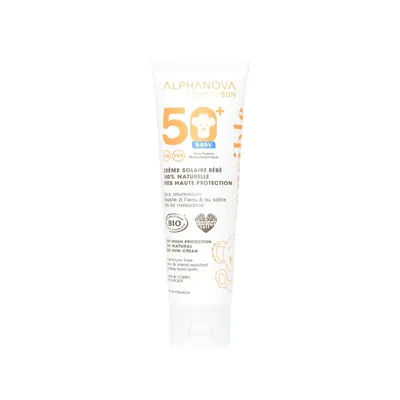 Крем для обличчя та тіла Alphanova Organic Sun SPF50+ органічний сонцезахисний для дітей від народження, 50 г