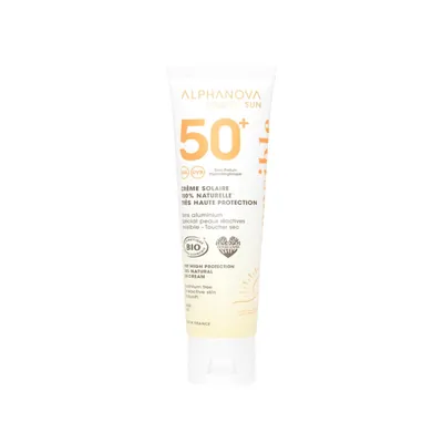 Крем для обличчя Alphanova Organic Sun SPF50+ органічний сонцезахисний для чутливої шкіри, 50 г