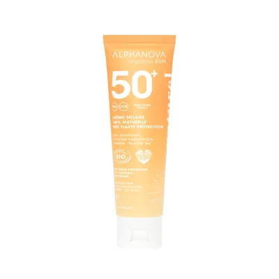 Крем для обличчя Alphanova Organic Sun SPF50+ органічний сонцезахисний з гіалуроновою кислотою матовий фініш, 50 г