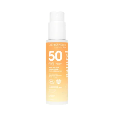 Спрей Alphanova Organic Sun SPF50 органічний сонцезахисний для тіла та обличчя 100% натуральний, 100 г