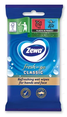 Серветки вологі Zewa Classic, 10 шт