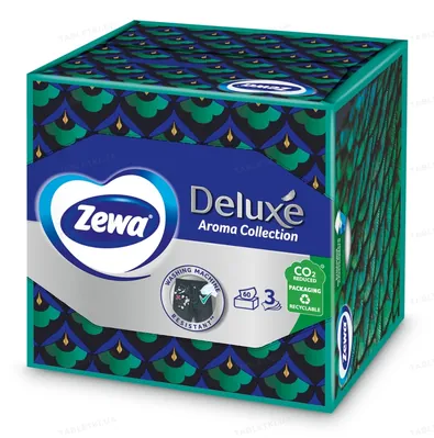 Серветки косметичні Zewa Deluxe Aroma Collection 3 шари з ароматом, 60 шт