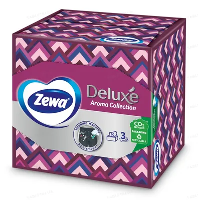 Серветки косметичні Zewa Deluxe Aroma Collection 3 шари з ароматом, 60 шт