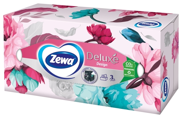 Салфетки косметические Zewa Deluxe Design 3 слоя, 90 шт