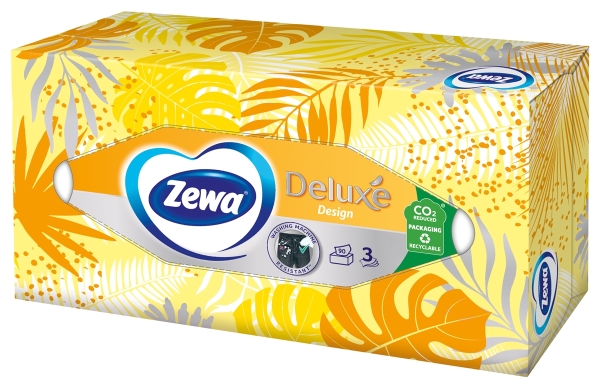 Салфетки косметические Zewa Deluxe Design 3 слоя, 90 шт