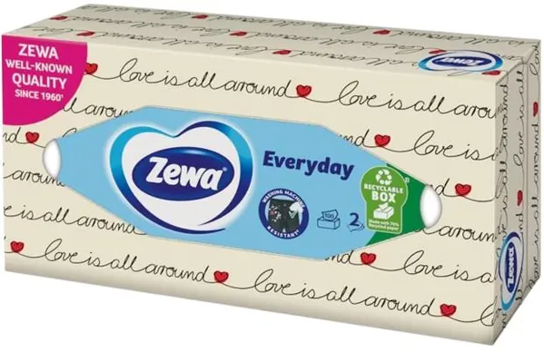 Серветки косметичні Zewa Everyday 2 шари, 100 шт
