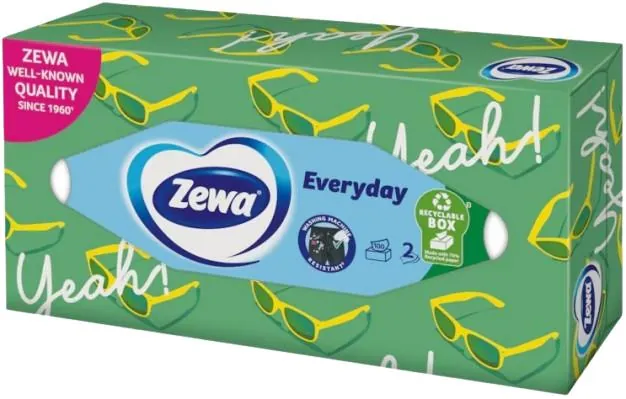Серветки косметичні Zewa Everyday 2 шари, 100 шт