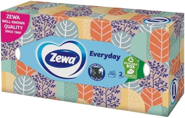 Серветки косметичні Zewa Everyday 2 шари, 100 шт