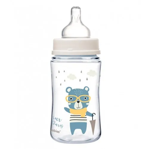 Пляшечка Canpol Babies Easystart Bonjour Paris 35/232_blu антиколікова з широким отвором, синя, 240 мл