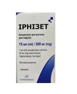 Ірнізет концентрат для р-ну д/інф. 20 мг/мл по 15 мл (300 мг) у флак.