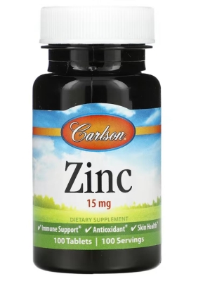 Цинк 15 мг Carlson Labs Zinc, 100 таблеток