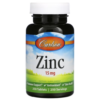 Цинк 15 мг Carlson Labs Zinc, 250 таблеток