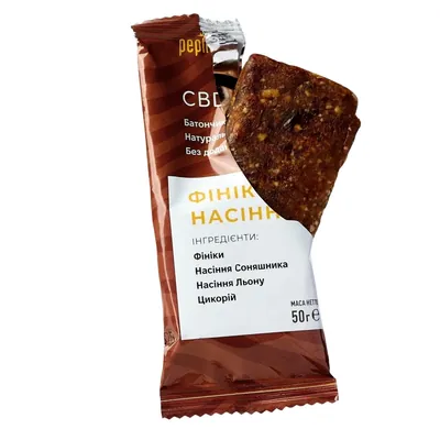 Батончик Pephemp CBD BAR Фініки та Насіння, 50 г