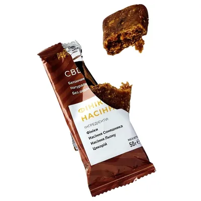 Батончик Pephemp CBD BAR Фініки та Насіння, 50 г