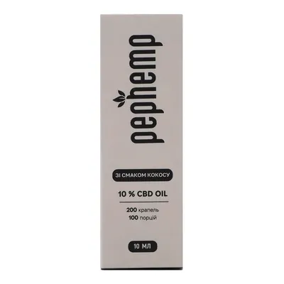 Олія Pephemp CBD Isolate 10% зі смаком кокосу, 10 мл