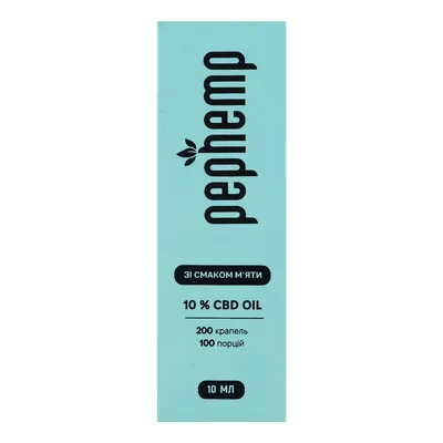 Олія Pephemp CBD Isolate 10% зі смаком м'яти, 10 мл
