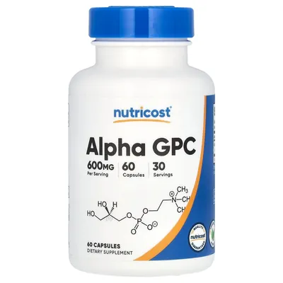Альфа-ГФХ Nutricost Alpha GPC 600 мг, 60 капсул