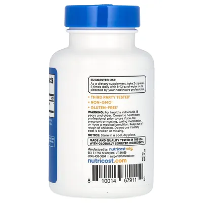 Альфа-ГФХ Nutricost Alpha GPC 600 мг, 60 капсул