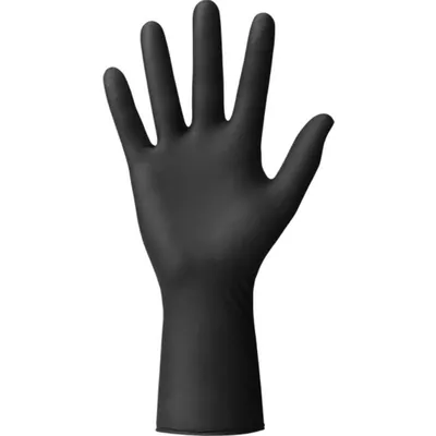 Рукавички господарчі Mercator Pro Moto nitrile black нітрилові неопудрені, розмір M, нестерильні, чорні, 100 штук