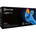 Перчатки хозяйственные Mercator GoGrip LONG Nitrile Blue нитриловые без пудры нестерильные, голубые, размер M, 50 штук