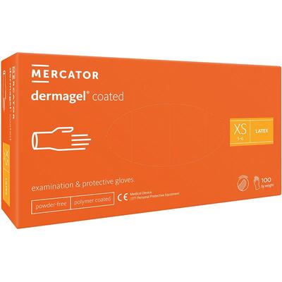 Перчатки смотровые Mercator Medical Dermagel Coated латексные неопудренные, размер XS, нестерильные, 100 штук