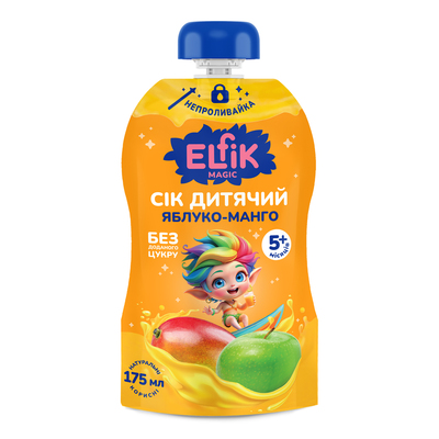 Сок Elfik Magic Яблоко-Манго без сахара для детей с 5 месяцев, 175 мл